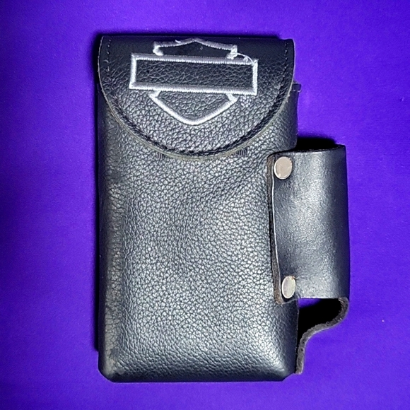 harley davidson cigarette case Harley-Davidson | Storage & Organization | Harley Davidson Genuine Leather  Silver Tone Stud Cigerette Lighter Case Holder